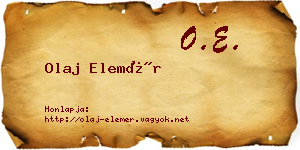 Olaj Elemér névjegykártya